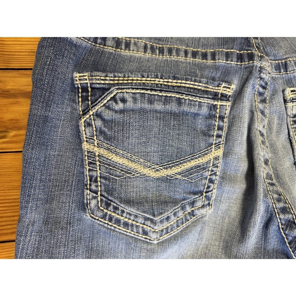BKE Nolan Straight Leg Men's Jeans Medium Wash 33L Cowboy Embroidered Pockets - Picture 16 of 16